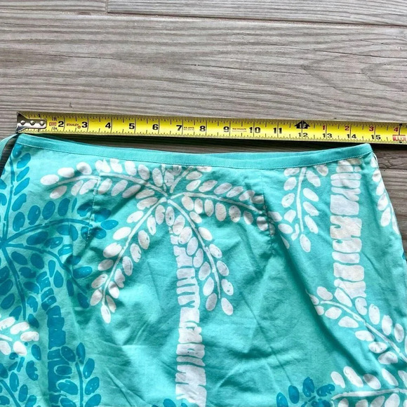 Lilly Pulitzer Womens Turquoise Yellow Palm Fish Reversible Wrap Skirt Size‎ 10 - Picture 4 of 6